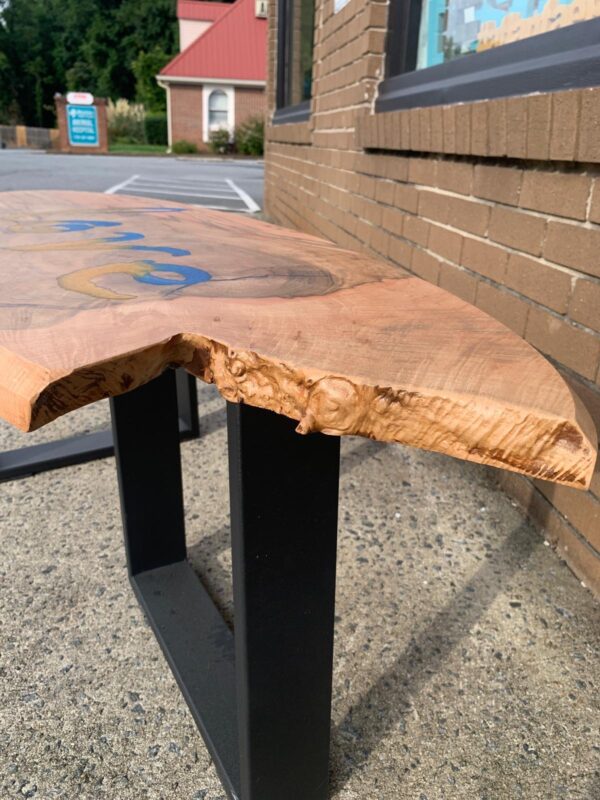 Epoxy Maple Wood Bench Coffee Table