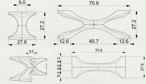 Metal Table Base – Xerxes – 70, 27, 28H inch