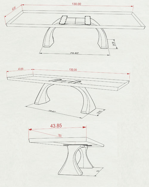 Metal Table Base – Arco Base – 70, 21, 28H inch
