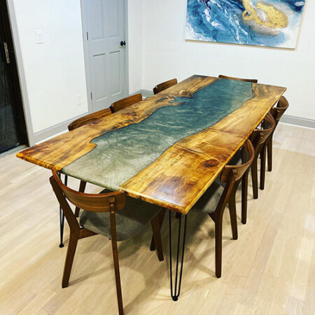Epoxy Resin Wooden Table Top Cente / dining Table Top Epoxy Resin Table Top  furniture