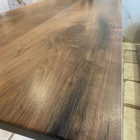 Walnut Slabs Dining Table With Black Epoxy Fillings