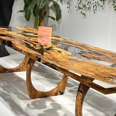 Extra Large Olive Wood Epoxy Conference Table