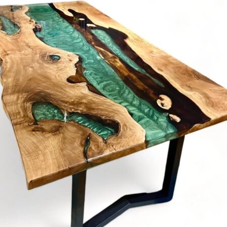 Green Coastal Epoxy Resin Conference Table