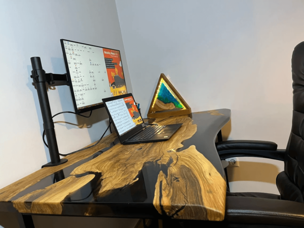 Olive Wood and Resin Desk –  Epoxy River Art